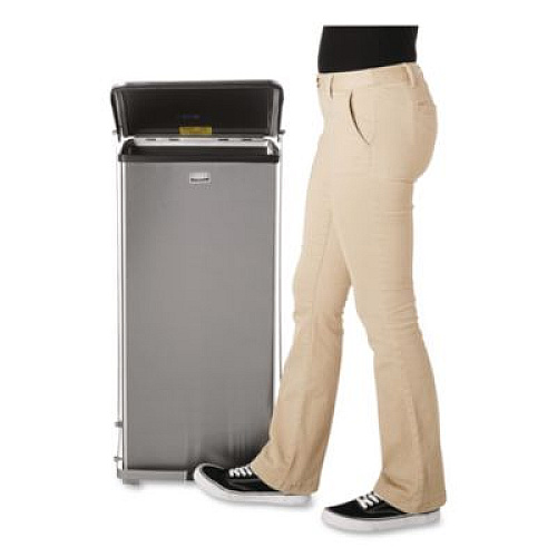 Rubbermaid Commercial Defenders Heavy-Duty Steel Step Can, 13 gal, Steel, Stainless Steel (ST24SSPL)