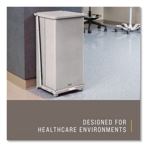 Rubbermaid Commercial Defenders Heavy-Duty Steel Step Can, 13 gal, Steel, Stainless Steel (ST24SSPL)