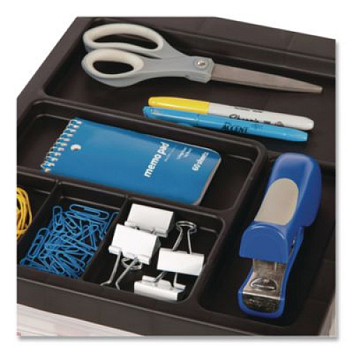 IRIS Five-Drawer Rolling Cart with Organizer Top, Plastic, 12.13 x 14.38 x 26.38, Clear/Black (270015116865)