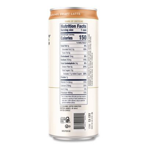 La Colombe Draft Latte Cold Brew, Caramel Latte, 11 oz Can, 12/Carton (LCT00499)
