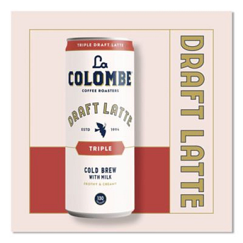La Colombe Draft Latte Cold Brew, Triple Shot Espresso Latte, 11 oz Can, 12/Carton (LCT00501)