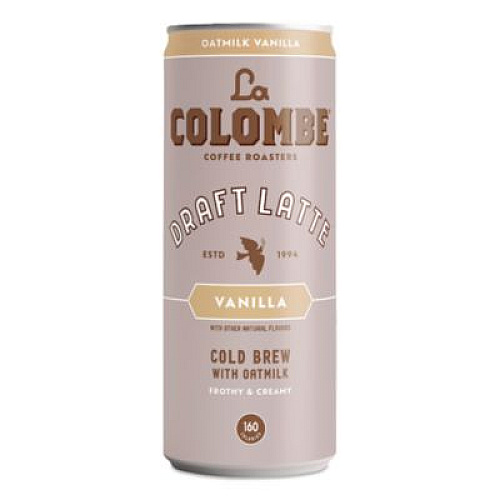 La Colombe Draft Latte Cold Brew, Vanilla Latte with Oat Milk, 11 oz Can, 12/Carton (LCT00521)