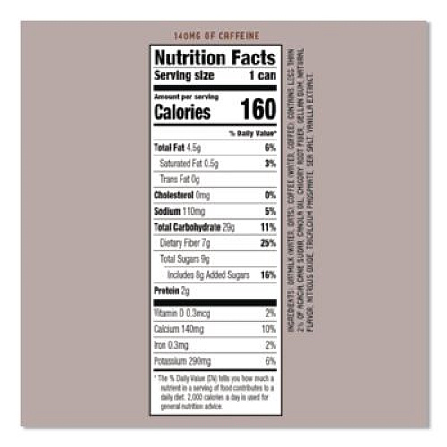 La Colombe Draft Latte Cold Brew, Vanilla Latte with Oat Milk, 11 oz Can, 12/Carton (LCT00521)