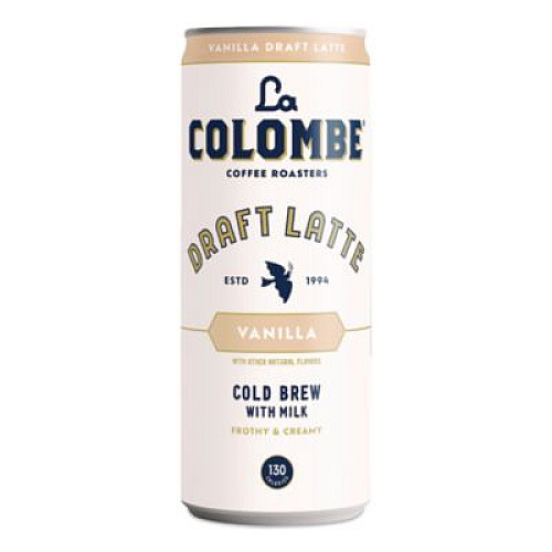 La Colombe Draft Latte Cold Brew, Vanilla Latte, 11 oz Can, 12/Carton (LCT30502)