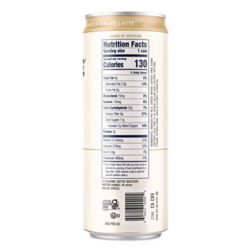 La Colombe Draft Latte Cold Brew, Vanilla Latte, 11 oz Can, 12/Carton (LCT30502)