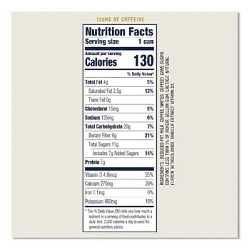 La Colombe Draft Latte Cold Brew, Vanilla Latte, 11 oz Can, 12/Carton (LCT30502)