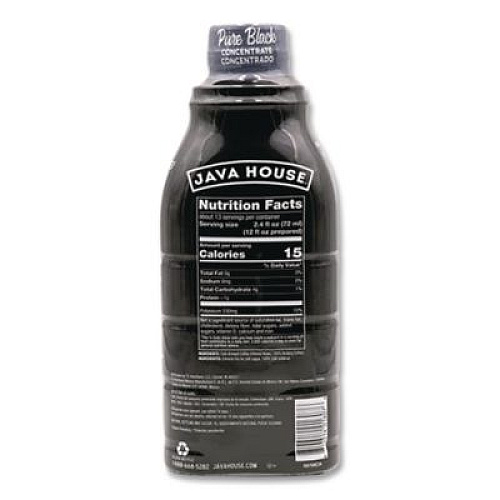 Java House Cold Brew Coffee Concentrate, Pure Black, 32 oz Bottle (HFP01607)