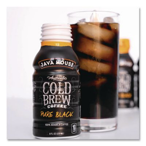 Java House Cold Brew Coffee, Pure Black, 8 oz Bottle, 24/Carton (HFP01781)