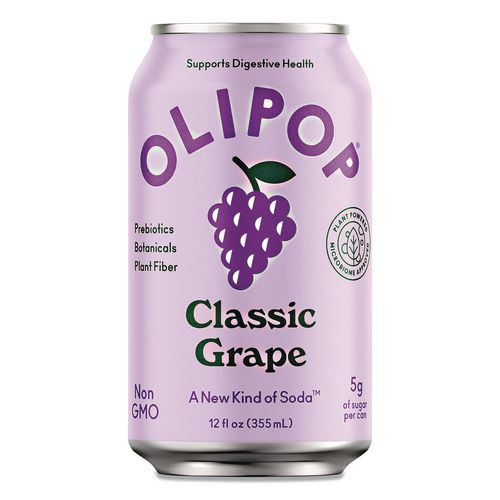 Prebiotic Soda, Classic Grape, 12 oz Can, 12/Carton (ICO70287)