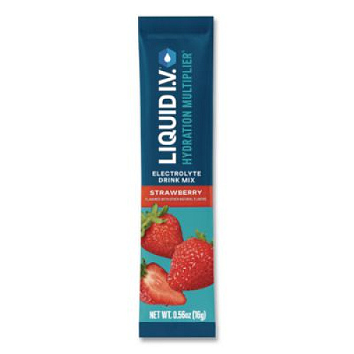 LIQUID I.V. Hydration Multiplier, Strawberry, 0.56 oz Stick, 15/Pack (EHC47495)