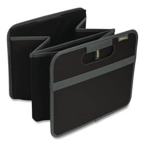 meori Classic Foldable Storage Box, Large, 2 Sections, 12.6 x 19.69 x 10.83, Lava Black (A100001)