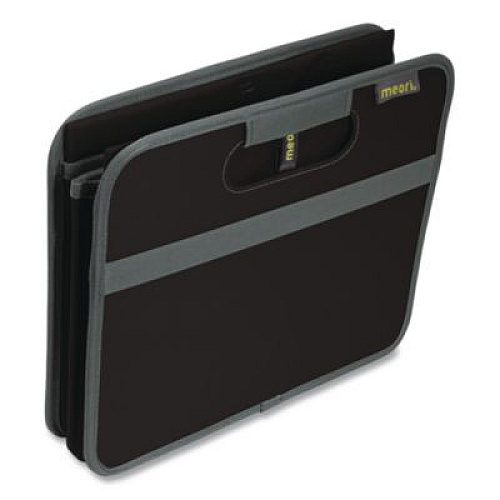 meori Classic Foldable Storage Box, Large, 2 Sections, 12.6 x 19.69 x 10.83, Lava Black (A100001)