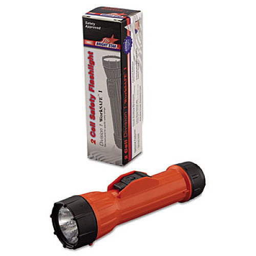 Bright Star WorkSAFE Waterproof Flashlight, 2 D Batteries, Orange/Black (14460)