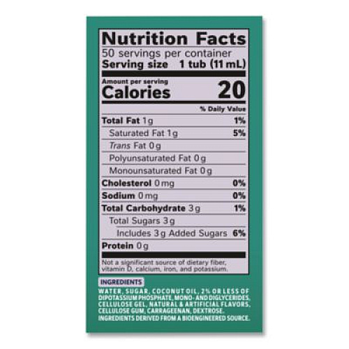 Coffee mate Dirty Soda Coconut Lime Dairy-Free Liquid Creamer, 0.38 oz Mini Cup, 50/Box (33540)