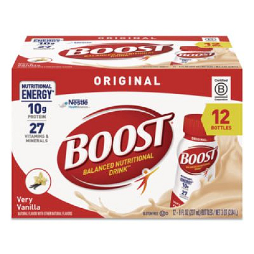 Boost Original Nutritional Drink, Very Vanilla, 8 oz Bottle, 24/Carton (ZHC02802)
