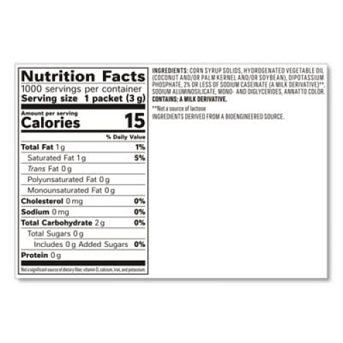 Coffee mate Powdered Creamer Packets, Original, 0.1 oz Packet, 1,000/Carton (30022)