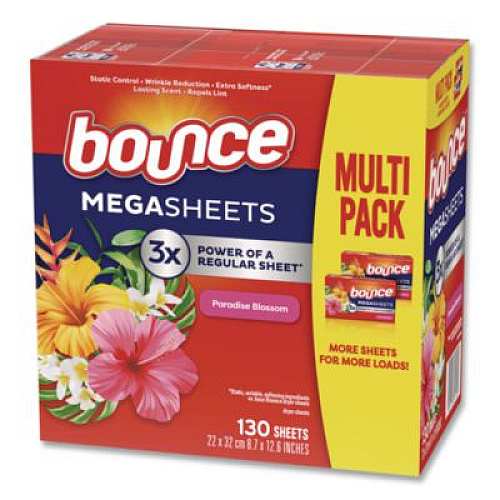 Bounce Fabric Softener Sheets, Paradise Blossom Scent, 130 Sheets/Pack (05151)