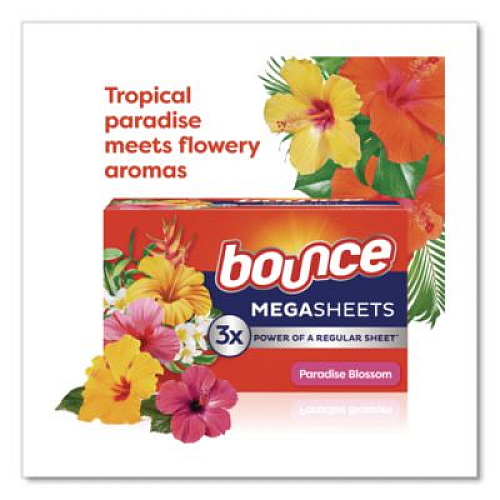 Bounce Fabric Softener Sheets, Paradise Blossom Scent, 130 Sheets/Pack (05151)