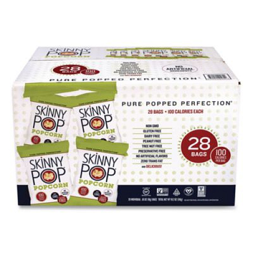 SkinnyPop Popcorn, Original, 0.65 oz Bag, 28/Carton (SKP00462)