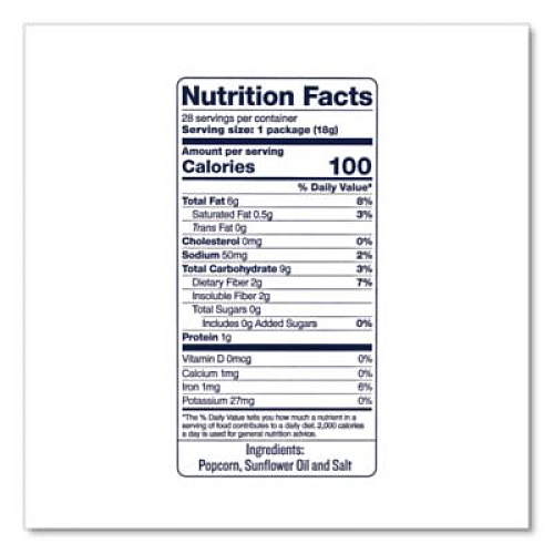 SkinnyPop Popcorn, Original, 0.65 oz Bag, 28/Carton (SKP00462)