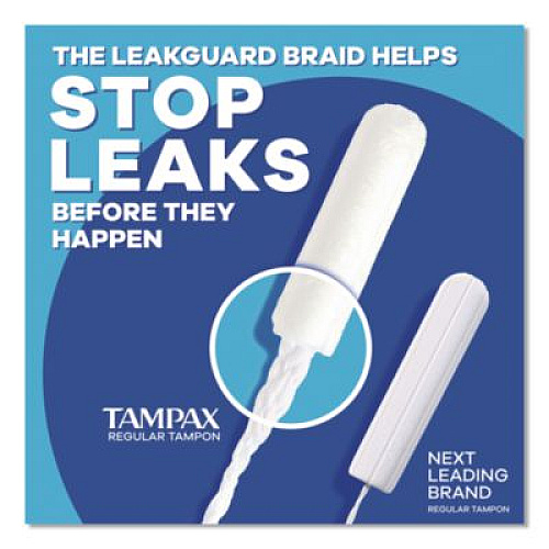 Tampax Pearl Tampons, Regular Absorbency, 50/Pack (71135)