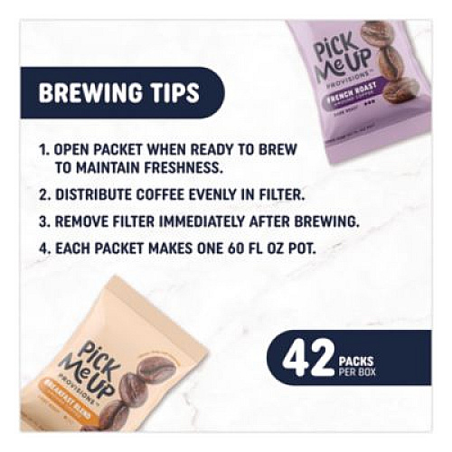 Pick Me Up Provisions French Roast Coffee Fraction Pack, 2.2 oz, 42/Carton (BHS90366)