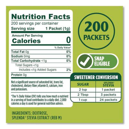 Splenda Stevia Sweetener Packet, 0.04 oz, 200/Box (HFP00612)