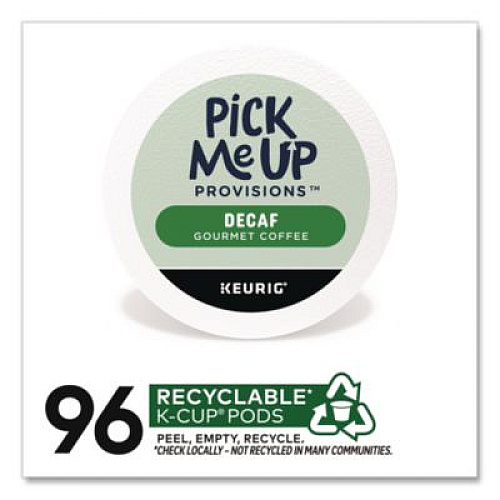 Pick Me Up Provisions Decaf Coffee K-Cups, Medium Roast, 96/Carton (PM62435CT)