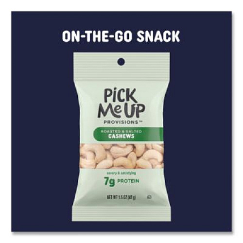 Pick Me Up Provisions Roasted and Salted Cashews, 1.5 oz Pouch, 36/Box (PM62981)