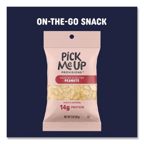 Pick Me Up Provisions Roasted and Salted Peanuts, 2 oz Pouch, 36/Box (PM62983)