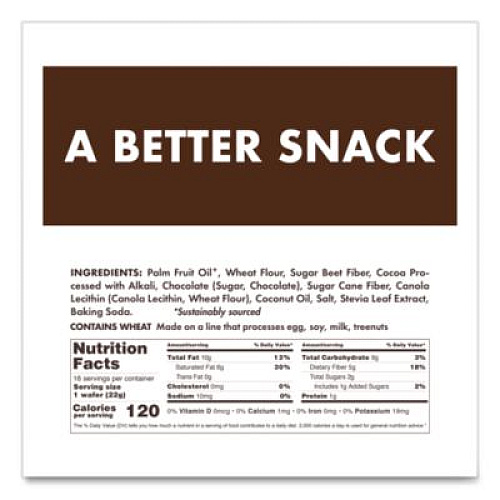 Rip Van Wafers, Dark Chocolate, 0.78 oz Packet, 16/Box (RVW70520)