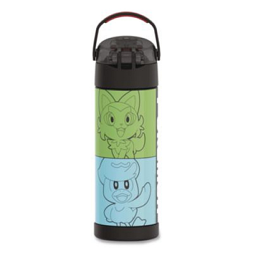 Thermos FUNtainer Pokemon Stainless Steel Vacuum Insulated Water Bottle, 16 oz, Multicolor (F42105PM6M)