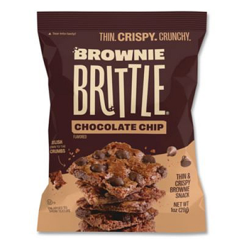Sheila Gs Brownie Brittle Crunchy Brownie Snack Variety Pack, Chocolate Chip and Salted Caramel, 2 oz Bag, 20/Carton (KAR01416)