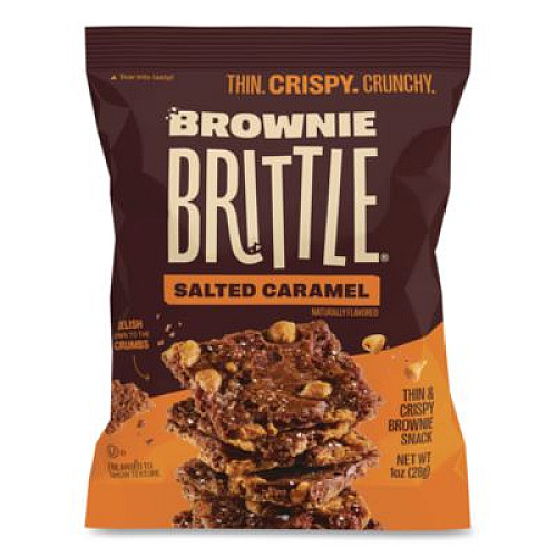 Sheila Gs Brownie Brittle Crunchy Brownie Snack Variety Pack, Chocolate Chip and Salted Caramel, 2 oz Bag, 20/Carton (KAR01416)