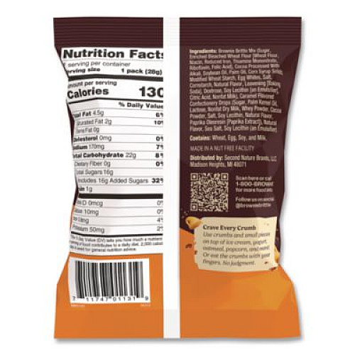 Sheila Gs Brownie Brittle Crunchy Brownie Snack Variety Pack, Chocolate Chip and Salted Caramel, 2 oz Bag, 20/Carton (KAR01416)