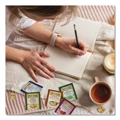 Caffeine-Free Herbal Tea Bags Variety Pack, Individually Wrapped, Four Flavors, 0.06 oz Tea Bag, 20/Box (TNA51788)