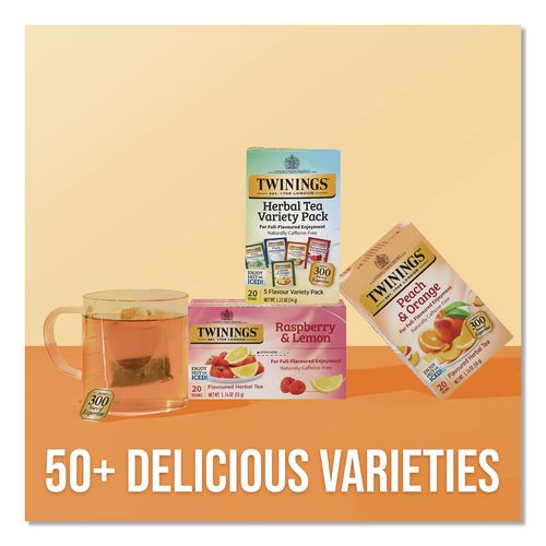 Caffeine-Free Herbal Tea Bags Variety Pack, Individually Wrapped, Four Flavors, 0.06 oz Tea Bag, 20/Box (TNA51788)