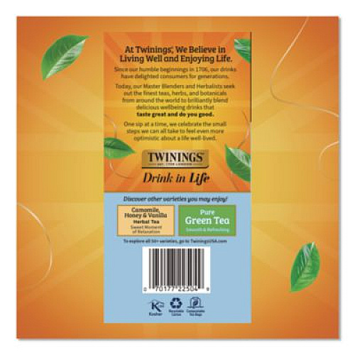 TWININGS Tea Bags, Pure Camomile, 0.05 oz Tea Bag, 50/Box (TNA53651)