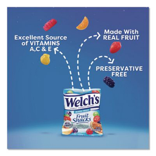 Welch's Mixed Fruit Snacks Club Size, 0.8 oz Packet, 66/Box (24328406)