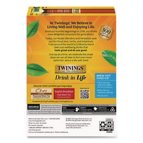 TWININGS Tea K-Cups, Earl Grey, 0.11 oz K-Cups, 24/Box (85783)