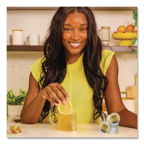 Tea K-Cups, Lemon Ginger, 0.11 oz K-Cups, 24/Box