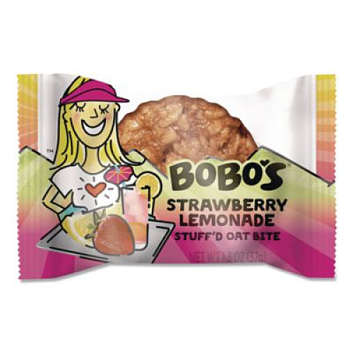 Bobo's Stuff'd Oatmeal Bites, Strawberry Lemonade, 1.3 oz Individually Wrapped, 10/Box (BBO00543)