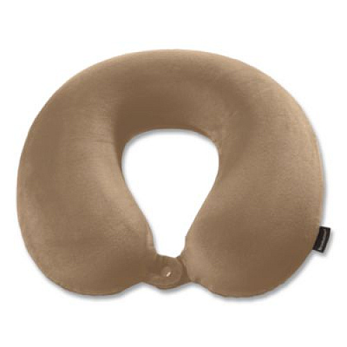 Brookstone U-Shaped Memory Foam Travel Pillow, 11.8 x 3.74 x 12.6, Khaki (BNPM0004)