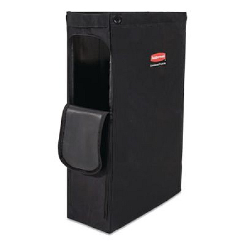 Side Load Linen Bag for Rubbermaid Commercial 2202581, 2202527, 2202587 Carts, 3.7 Bushels, 9 x 21.1 x 33, Black, 4/CT (2202526)