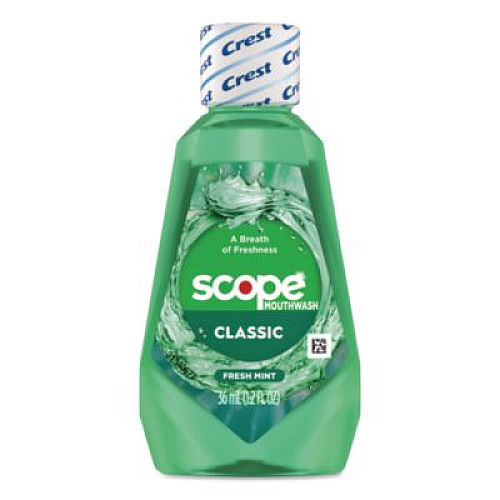 Crest Plus Scope Classic Mouthwash, Classic Mint Flavor, 36 mL Bottle, 52/Carton (95658)