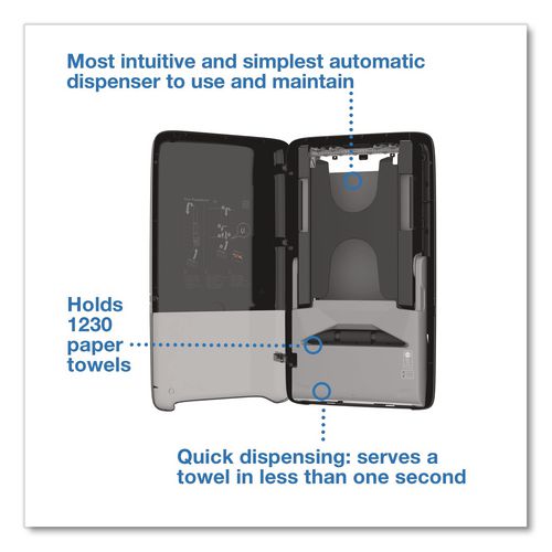 PeakServe Automatic Continuous Paper Hand Towel Dispenser, 14.47 x 4.04 x 25.15, Black (552548)