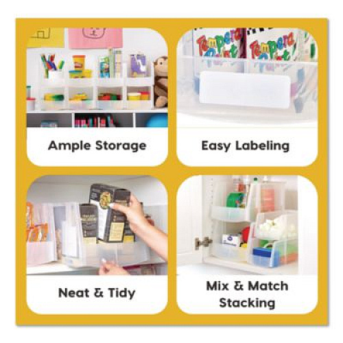 IRIS Stackable Plastic Storage Bin. Medium, 1.6 qt, 6 x 11 x 5, Clear (200528)