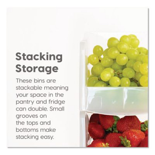 IRIS Stackable Plastic Storage Bin. Medium, 1.6 qt, 6 x 11 x 5, Clear (200528)