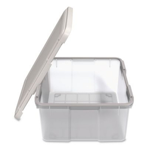 IRIS WeatherPro Latching Lid Storage Bin, 30.6 qt, 15.75 x 19.68 x 7.75, Clear (270016)