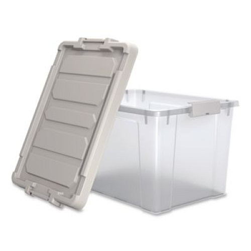 IRIS Latching Lid Storage Bin, 20 qt, 11.62 x 18.12 x 10.37, Clear (270018)